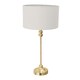 image 1 of ValueLights Maggie Gold Candlestick Table Lamp Grey Shade | Gold