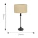 image 2 of ValueLights Maggie Black Metal Candlestick Slim Table Lamp with Natural Fabric Drum Lamp Shade