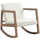 image 1 of HOMCOM Rocking Chair Upholstered Armchair Wooden Accent Chair Cream 