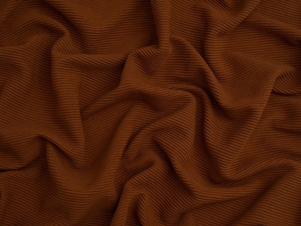 Minerva Core Range Brown Baby Soft Cotton Ottoman Rib Stretch Knit Fabric for Dressmaking, 150cm / 59" Wide - per metre