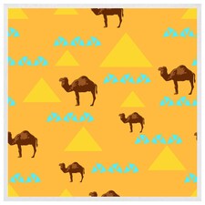 Camels & pyramids (Picutre Frame) White | XS