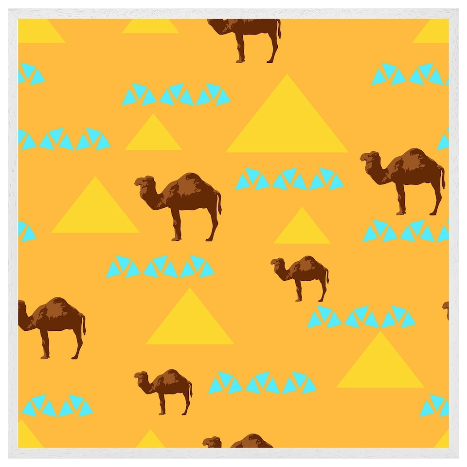 image 1 of Camels & pyramids (Picutre Frame) White | XS