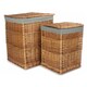 image 3 of Light Steamed Set of 2 Square Laundry Basket with Grey Sage Lining | Grey | Grey