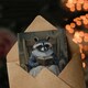 image 3 of Raccoon Reading Bedtime Story on Rocking Chair Birthday Greeting Card
