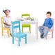 image 10 of COSTWAY Kids Table and 4 Chairs Set for Toddlers Multi