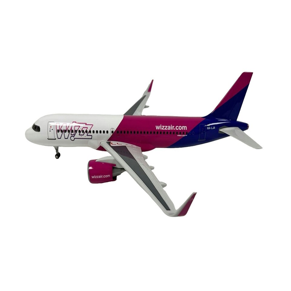 Large-Scale Wizz Air Model Aircraft with Lights - Premium Decorative Gift