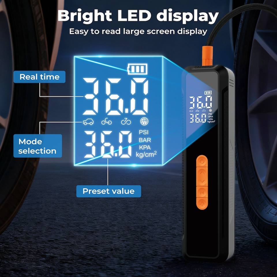 image 1 of Traderight Car Tyre Inflator Portable Air Compressor Pump 150PSI Rechargeable