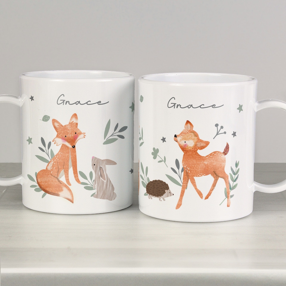 image 1 of Personalised Woodland Animals Mug White