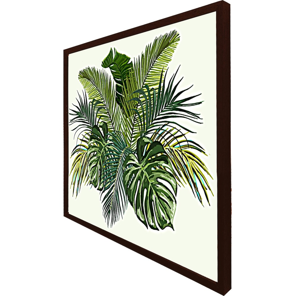 image 1 of Green tropical foliage (Picutre Frame) Black | XS