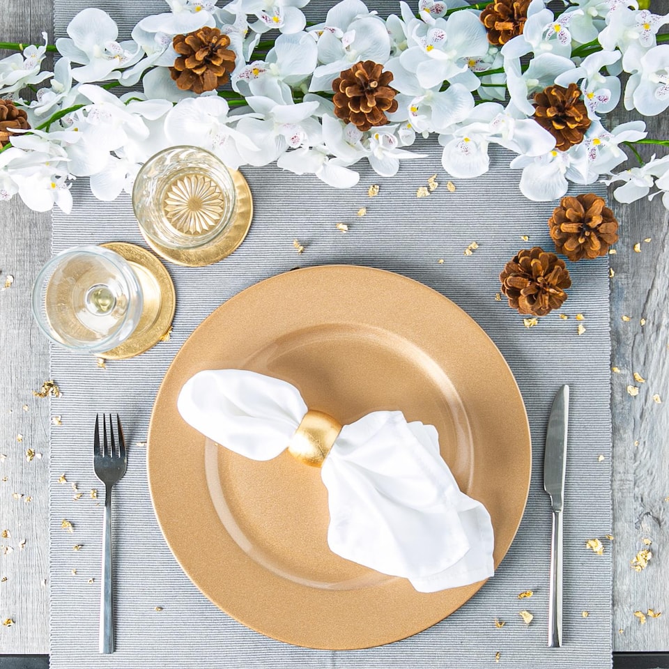 image 1 of Argon Tableware Metallic Charger Plate - 33cm - Gold | Gold | Gold