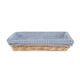image 2 of Blue Checked Lined Flat Rectangular Wicker Tray | Blue | Blue | One Size
