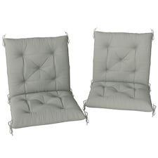 Outsunny Set of 2 Garden Chair Cushions Seat Pad for Outdoor Use Khaki 