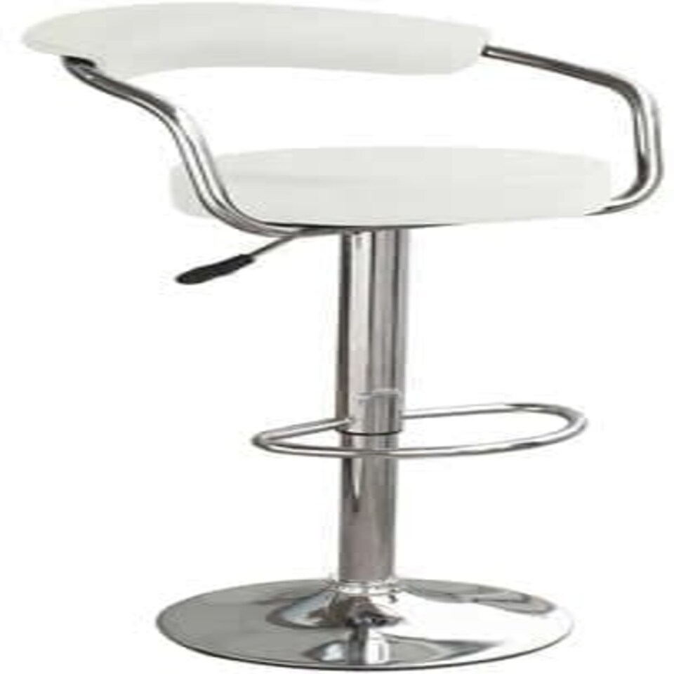 Drenzy White Bar Stool Arms Height Adjustable White