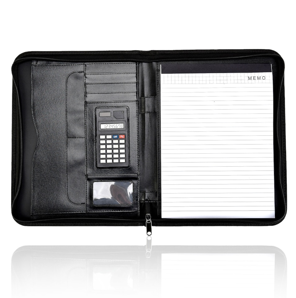 image 1 of ARPAN A4 Conference Folder Portfolio – Executive Business Organiser with Calculator, Writing Pad, Pen Holder & Document Storage for Office, Meetings & Interviews