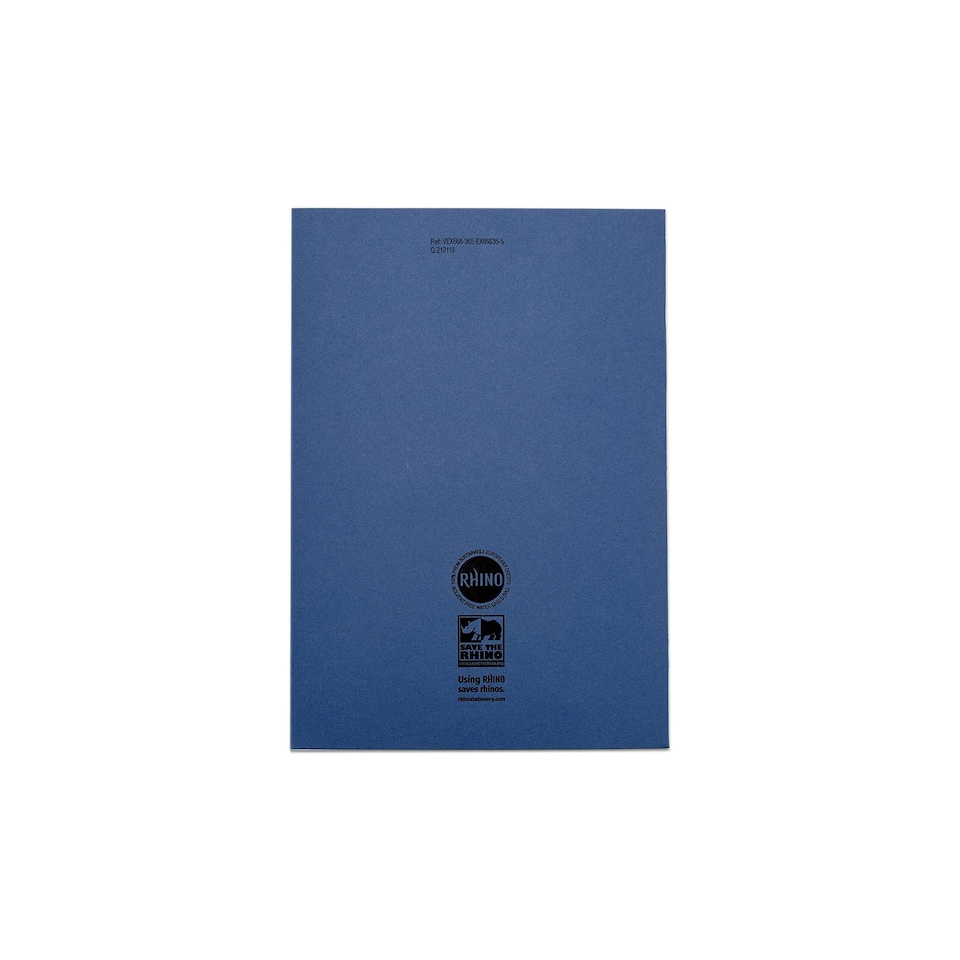 image 1 of Rhino 80 Page 8mm Lined Margin Exercise Book Dark Blue A4 50 Pack