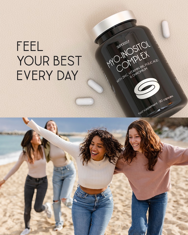 image 1 of SuperSelf Myo-Inositol Complex 2000mg with Zinc, Folic Acid, Vitamin B6 & Chromium 90 Vegan Capsules