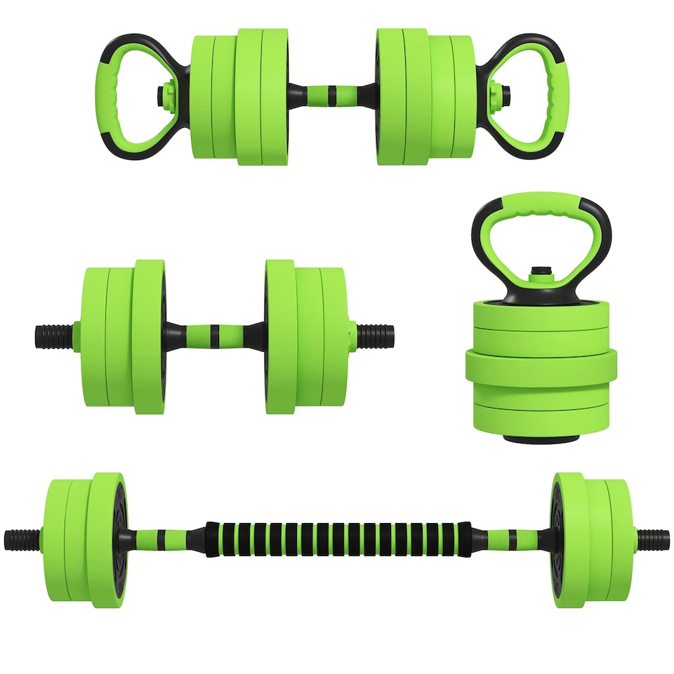 image 1 of SPORTNOW Weight Dumbbells Set, Barbell, Kettlebell, Push Up Stand, 20kg