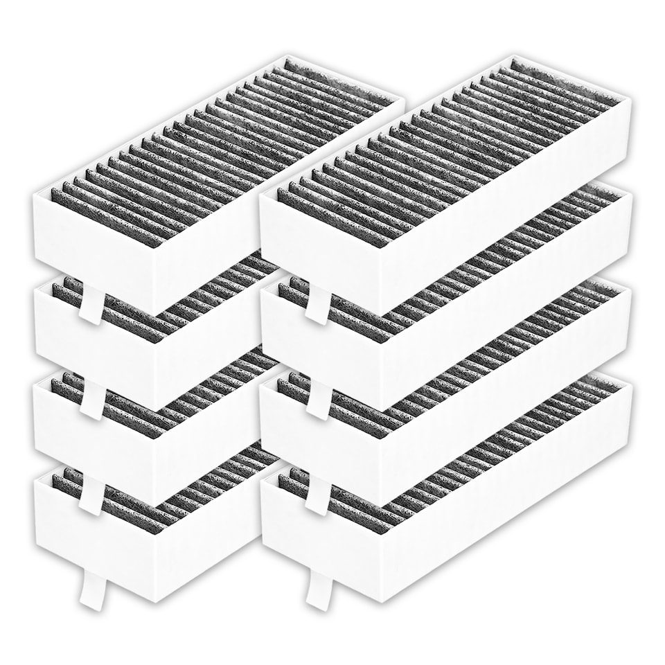 image 1 of SPARES2GO Activated Carbon Filter for Bosch HEZ PIE PVQ PXX Cooker Hood (Pack of 8 Filters)