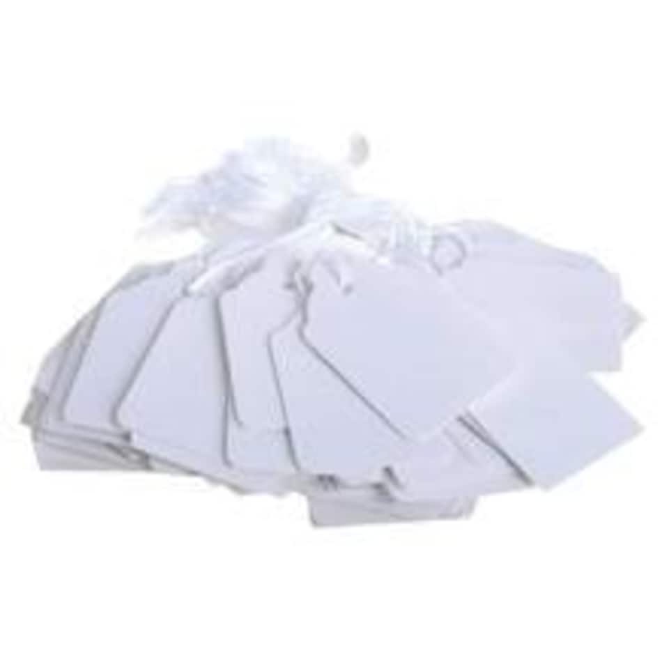 image 1 of Box of 1000 White Merchandise Tags 73mm x 44mm