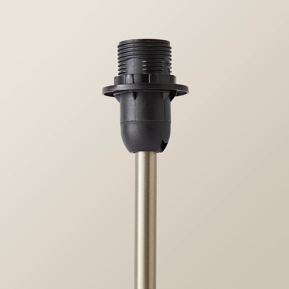 image 1 of ValueLights Theydon Brushed Chrome Single Stem Metal Ball Table Lamp Base