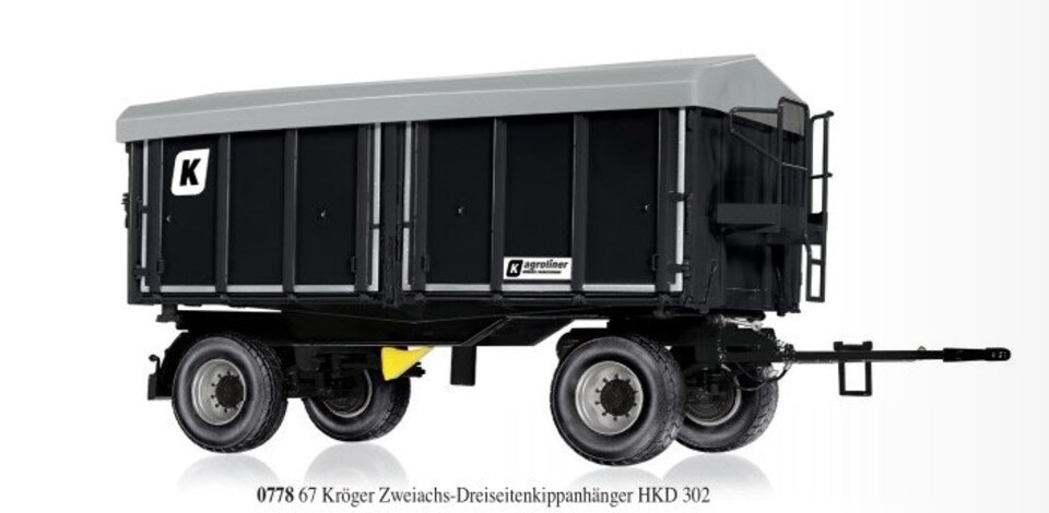 Wiking 1:32 Kroger Two Axle Three Way Tipper Black