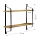 image 5 of Living and Home Industrial 2 Tier Floating Wall Shelves for Home Decor | Brown