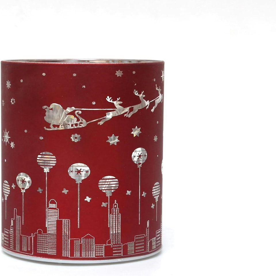 image 1 of 12cm Christmas Decorated Vase Led Red Glass Vase / Deer