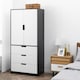 image 2 of HOMCOM 2 Door Wardrobe with 3 Drawer and Soft Closing Hinge for Bedroom
