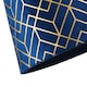 image 5 of Navy Blue Velvet Lamp Shade with Geometric Design in Metallic Gold Foil Lines | Blue