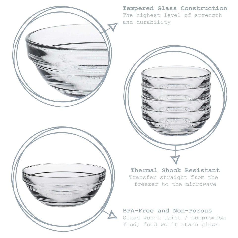 image 1 of Duralex Lys Stacking Glass Cooking / Ingredients / Food Bowl - 14cm Clear