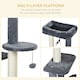 image 3 of PawHut 100cm Cat Tower Condo with House Sisal Scratching Post Perches Grey