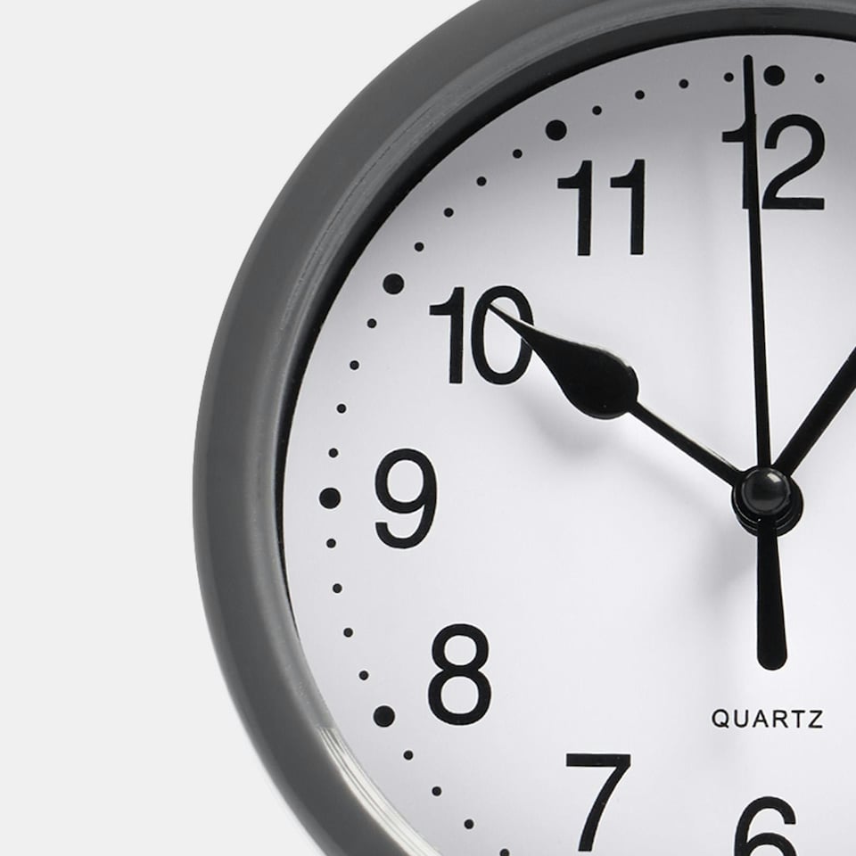 image 1 of OHS Small Round Vintage Decor Home Office Wall Clock, 14cm - Grey