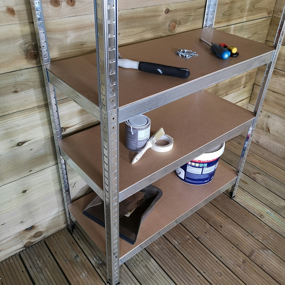 image 1 of Set of 2 Garage Shelving 90cm Wide & 180cm High Heavy Duty 5 Tier Multipurpose Metal Racking Unit / Warehouse Shelving Storage