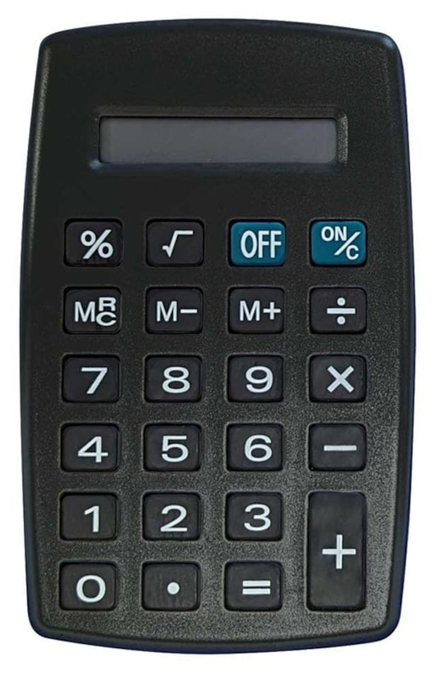 image 1 of Just Stationery 8 Digit Pocket Calculator - Black/Silver