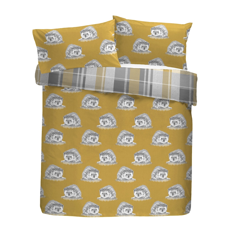image 1 of D & D Colville Check Duvet Cover Set Ochre