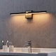 image 2 of EGLO Peguera LED Black and Brass Steel Bathroom Mirror Light