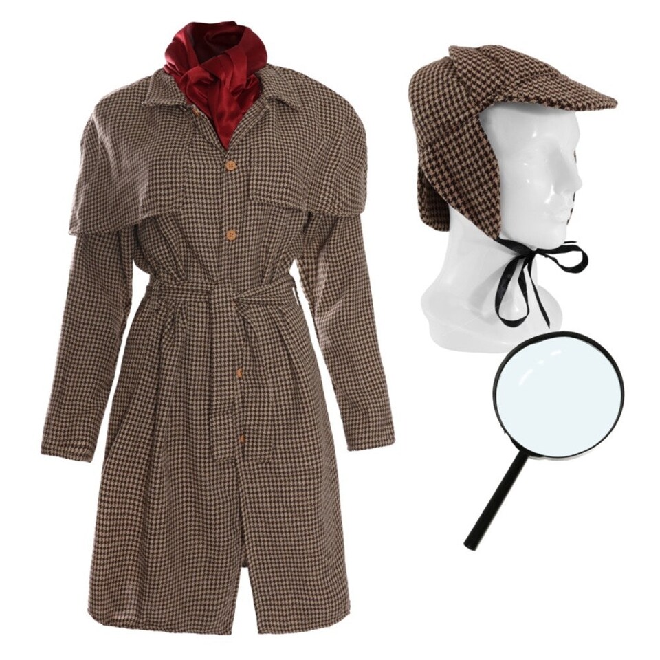 image 1 of Detective Costume with Magnifying Glass Brown | S