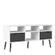 image 1 of Oslo TV Unit Wide 2 Drawers 4 Shelves in White and Black Matt