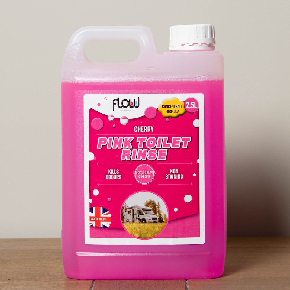 image 1 of 2.5L Cherry Pink & Blue Toilet Cleaning Rinse Concentrate Fluid Set
