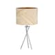 image 2 of First Choice Lighting Set of 2 Tropica Chrome Tripod Table Lamps with Champagne and Gold Leaf Embossed Shade Chrome | Gold