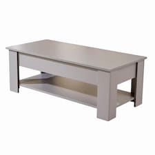 Wooden Coffee Table With Lift Up Top Storage Area and Magazine Shelf | Grey