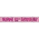 image 3 of Unique Party Childrens Happy Birthday Glitz Foil Banner - Pink - 3rd