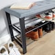 image 6 of Metal Shoe Bench with Storage Shelfs For Entryway Hallway Seating | Grey