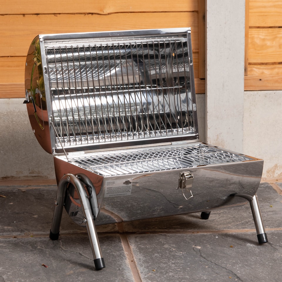 image 1 of Portable Barrel Style Charcoal Camping Barbecue / BBQ