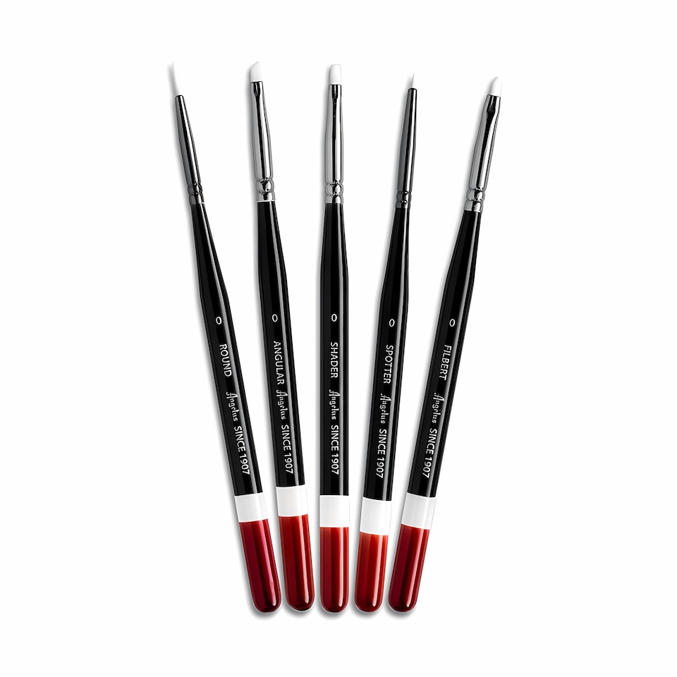 image 1 of Angelus Micro Detail Brush Set - Professional Sneaker Customisation 5pc | Black
