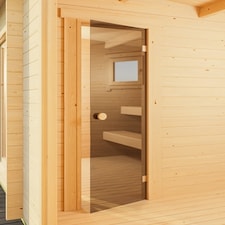 Sauna door-Log Cabin, Wooden Garden Room, Timber Summerhouse, Home Office Brown