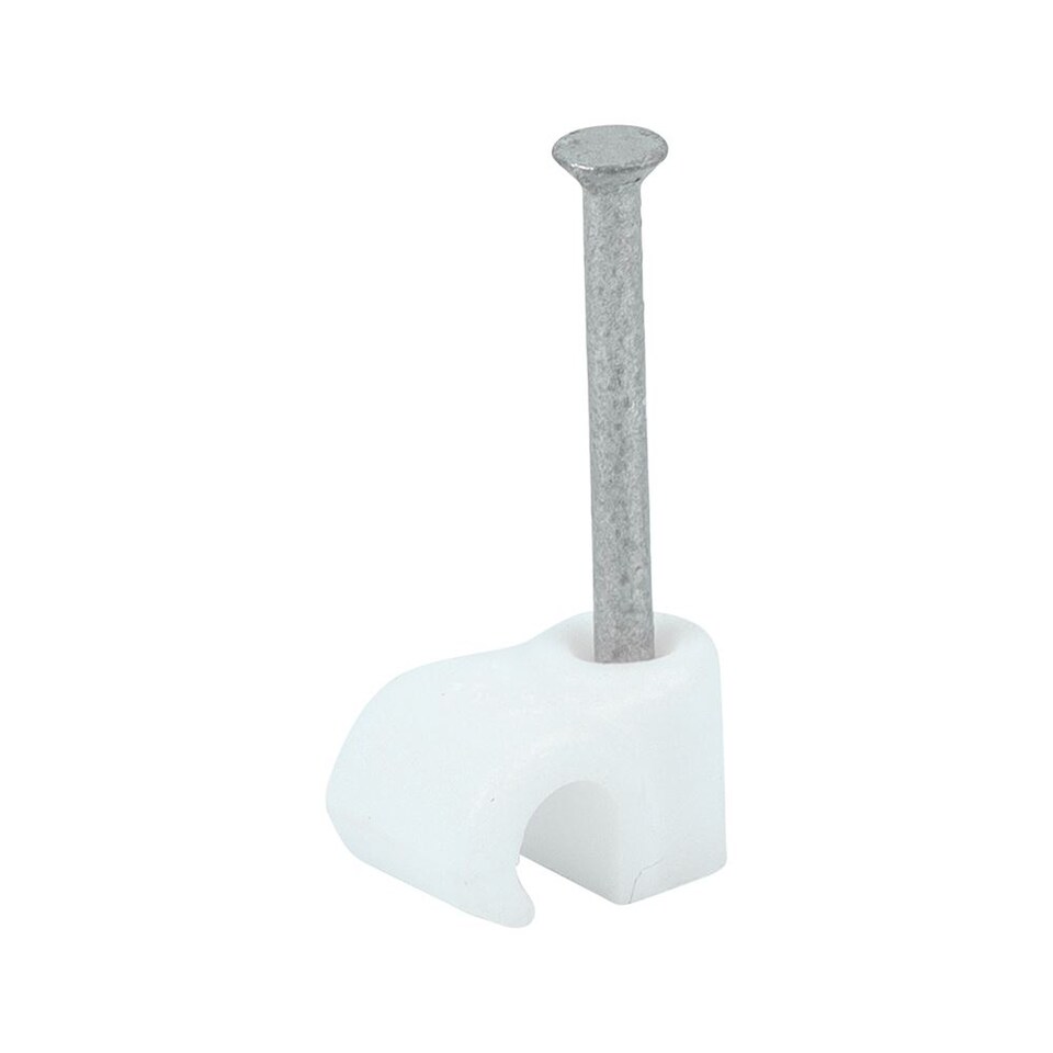 image 1 of Timco - Round Cable Clips - White (Size To fit 3.5mm - 100 Pieces)