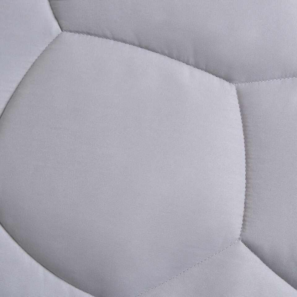 image 1 of OHS Quilted Embossed Patterned Soft Plump Coverless 7.5 Tog Washable Duvet Cover and Pillowcase Bedding Set Grey | Football | Single