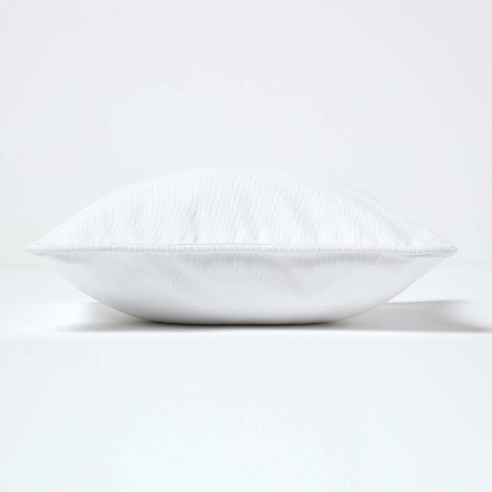 image 1 of Homescapes Cotton Plain White Cushion Cover - 60 x 60 cm | White | White | 60 x 60 cm