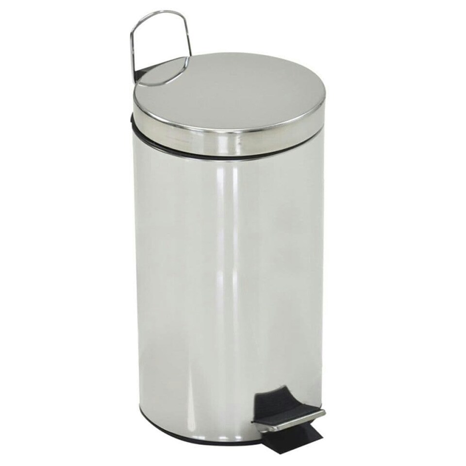 image 1 of 30L Stainless Steel Slim Indoor Kitchen Bin With Handle & Inner Bin Silver